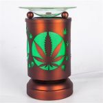 Red Metal Green Marijuana Leaf Style Touch Control