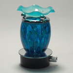Blue Fractal Glass Plug-in Oil Warmer