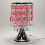 Touch Lamp With Pink Hanging Snowflakes